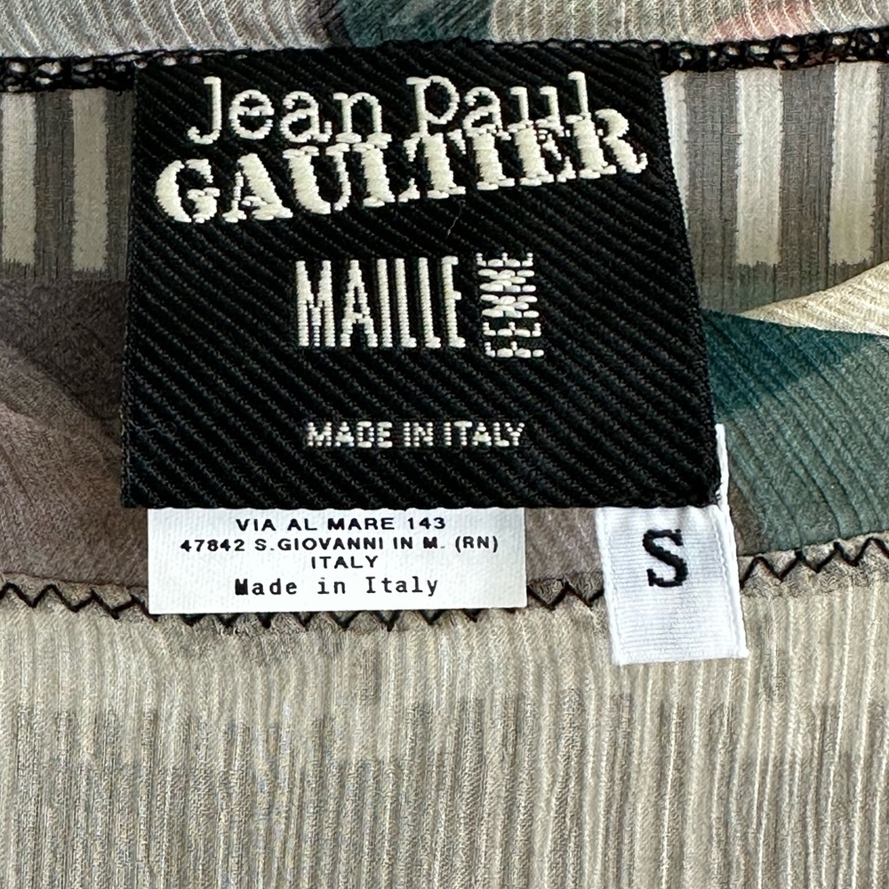 NWOT Jean Paul Gaultier Silk Tunic Caftan with Buttons and Woven Bottom Size S - Picture 3 of 10